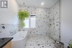 curbless shower, soaker tub - 
