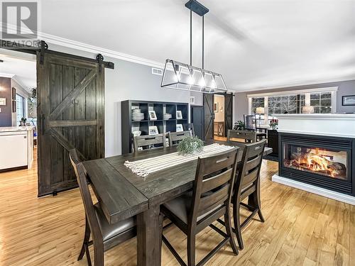 218 Buckingham Drive, Paradise, NL - Indoor Photo Showing Dining Room With Fireplace