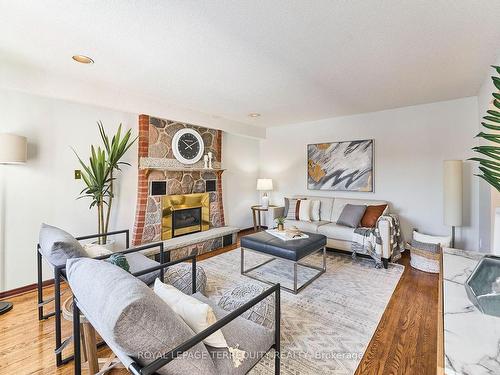 1093 Rouge Valley Dr, Pickering, ON - Indoor Photo Showing Living Room With Fireplace