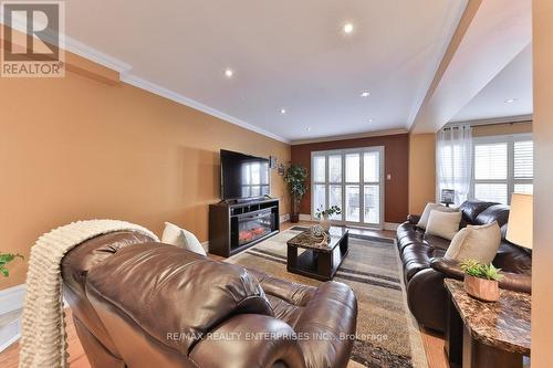 Pot Lighting, Gas Fireplace, W/O To Deck '23 - 4061 Rolling Valley Drive, Mississauga, ON - Indoor Photo Showing Living Room