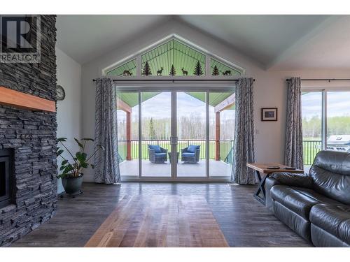7400 Taborview Drive, Prince George, BC - Indoor Photo Showing Living Room With Fireplace