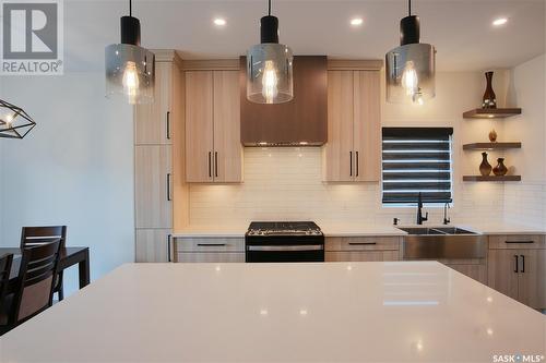 4154 Fieldstone Way, Regina, SK - Indoor Photo Showing Kitchen With Double Sink With Upgraded Kitchen