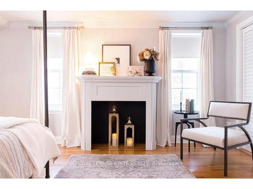 1417 Halifax Place, Burlington, ON - Indoor Photo Showing Bedroom With Fireplace