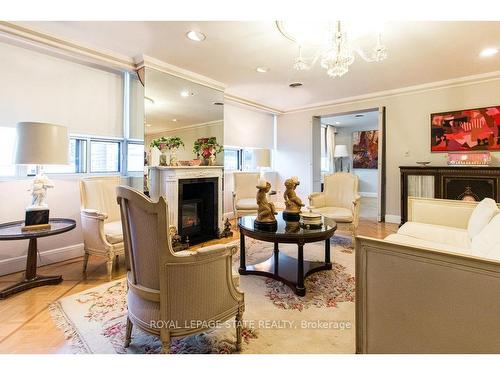 1602-120 Duke Street, Hamilton, ON - Indoor Photo Showing Living Room With Fireplace