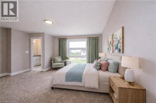 Virtaully staged - 102 Thackeray Way, Harriston, ON - Indoor Photo Showing Bedroom