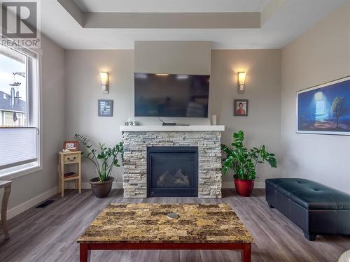 120 Sendero Crescent, Penticton, BC - Indoor Photo Showing Living Room With Fireplace