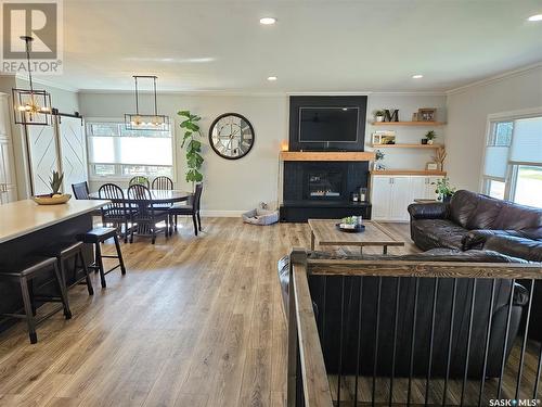 5 Souris Avenue, Redvers, SK - Indoor Photo Showing Living Room With Fireplace
