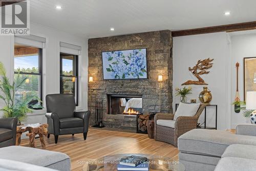 32 A11 Island, The Archipelago (Archipelago North), ON - Indoor Photo Showing Living Room With Fireplace