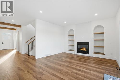 436 Augusta Boulevard, Warman, SK - Indoor Photo Showing Living Room With Fireplace