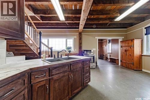 Lajoie Acreage Near Borden, Borden, SK - Indoor Photo Showing Kitchen With Double Sink