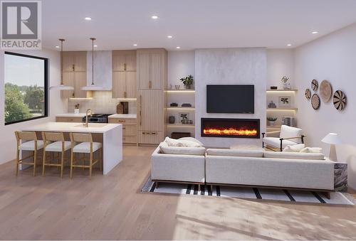 569 Radant Road Unit# 1, Kelowna, BC - Indoor Photo Showing Living Room With Fireplace