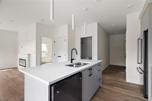 B507-1102 Esquimalt Rd, Esquimalt, BC - Indoor Photo Showing Kitchen With Double Sink