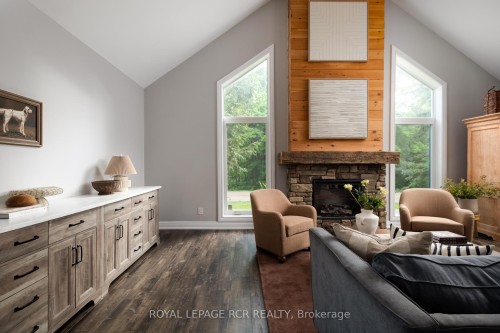 6175 Fourth Line, Erin, ON - Indoor Photo Showing Living Room With Fireplace