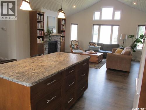660 Park Road, Zenon Park, SK - Indoor Photo Showing Living Room With Fireplace