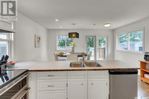 833 Keith Street, Moose Jaw, SK - Indoor Photo Showing Kitchen With Double Sink