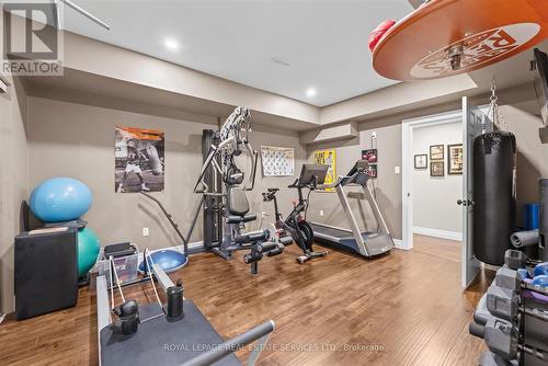 Gym with Laminate Flooring - 2315 8 Sideroad, Burlington, ON - Indoor Photo Showing Gym Room