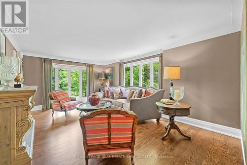 Formal Living Room with Hardwood Flooring - 2315 8 Sideroad, Burlington, ON - Indoor Photo Showing Living Room