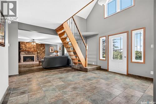 Stony Beach Acreage, Pense Rm No. 160, SK - Indoor Photo Showing Other Room With Fireplace