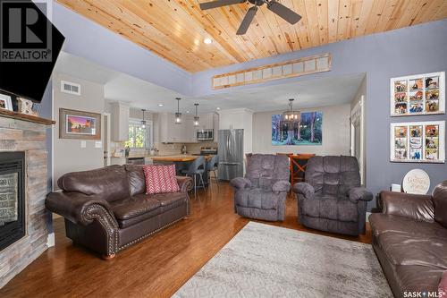 205 Aspen Cove, Paddockwood Rm No. 520, SK - Indoor Photo Showing Living Room With Fireplace