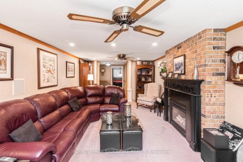 55 Hanover Place, Hamilton, ON - Indoor Photo Showing Living Room With Fireplace