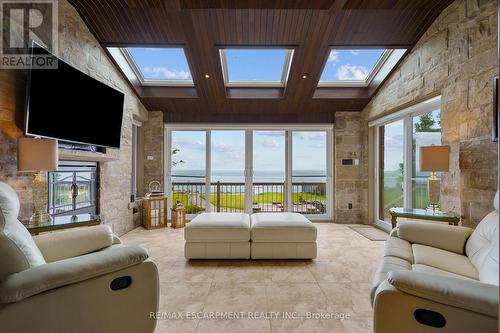 56 Aquamarine Drive, Hamilton, ON - Indoor Photo Showing Living Room With Fireplace