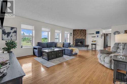 Main Acreage, Biggar Rm No. 347, SK - Indoor Photo Showing Living Room With Fireplace