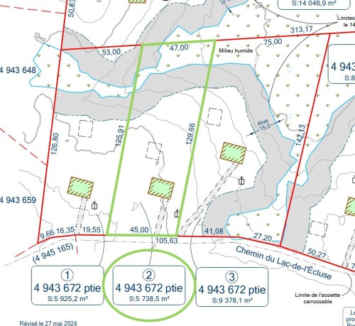 Plan (croquis) - Ch. Du Lac-De-L'Écluse, Val-Des-Monts, QC 