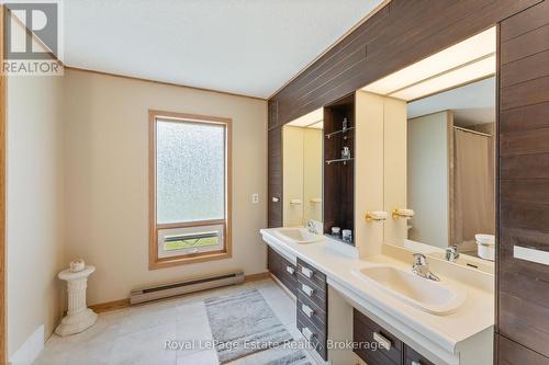 Modern bathroom with double sinks - 97 Dorena Crescent, South Bruce Peninsula, ON - Indoor Photo Showing Bathroom