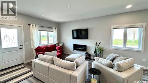99A Semple Street, Outlook, SK - Indoor Photo Showing Living Room With Fireplace