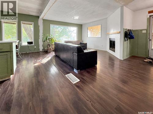 204 Allan Avenue, Saltcoats, SK - Indoor Photo Showing Living Room With Fireplace