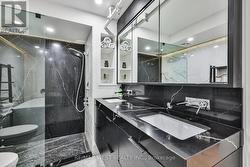 Oversized shower, linear drain, heated floors - 