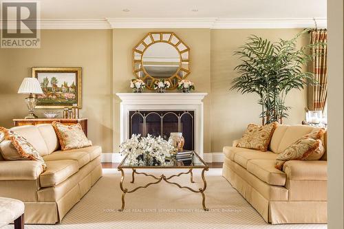 6 Ennisclare Drive W, Oakville, ON - Indoor Photo Showing Living Room With Fireplace