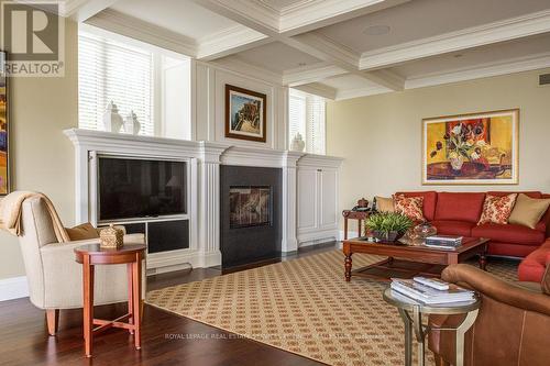 6 Ennisclare Drive W, Oakville, ON - Indoor Photo Showing Living Room With Fireplace