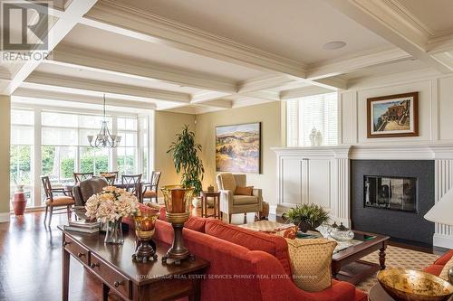 6 Ennisclare Drive W, Oakville, ON - Indoor Photo Showing Living Room With Fireplace