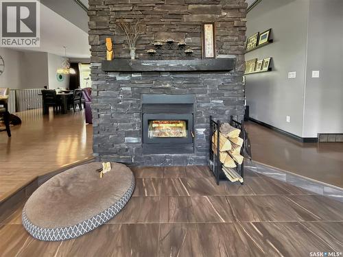 Lazy Dollar Ranch, Brock Rm No. 64, SK - Indoor With Fireplace