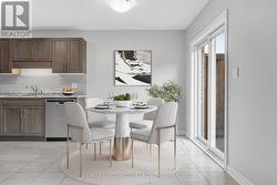 Virtually Staged: dining area overlooking deck - 