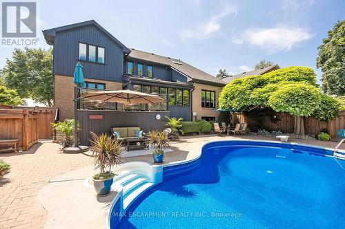 275 Alexander Court, Burlington, ON - Outdoor With In Ground Pool With Deck Patio Veranda With Backyard