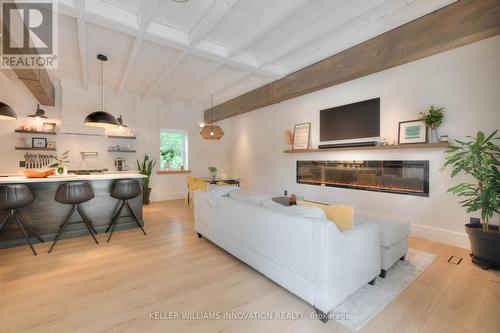 38 Shirk Place, Kitchener, ON - Indoor Photo Showing Living Room With Fireplace