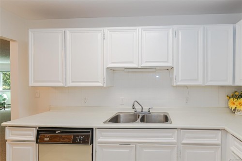 201-1875 Lansdowne Rd, Saanich, BC - Indoor Photo Showing Kitchen With Double Sink