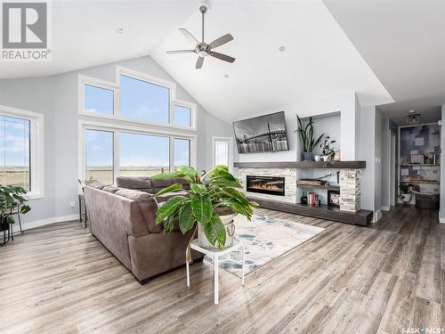 Adrian Acreage, Moose Jaw Rm No. 161, SK - Indoor Photo Showing Living Room With Fireplace