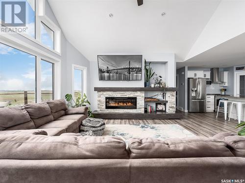 Adrian Acreage, Moose Jaw Rm No. 161, SK - Indoor Photo Showing Living Room With Fireplace