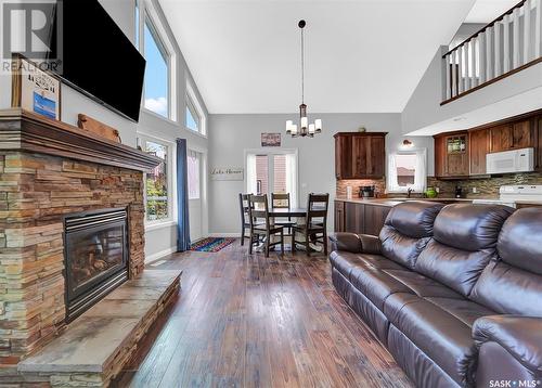 217 Beach Avenue, Mervin Rm No.499, SK - Indoor Photo Showing Living Room With Fireplace