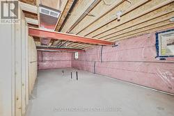 Spacious unfinished basement with sample storage - 