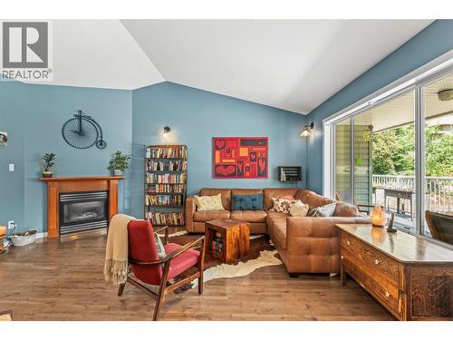 2907 Gyp Road, Falkland, BC - Indoor Photo Showing Living Room With Fireplace