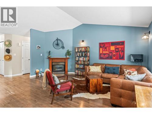 2907 Gyp Road, Falkland, BC - Indoor Photo Showing Living Room With Fireplace