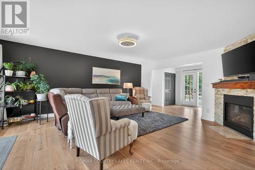 141 Bayshore Drive, Ramara, ON - Indoor Photo Showing Living Room With Fireplace