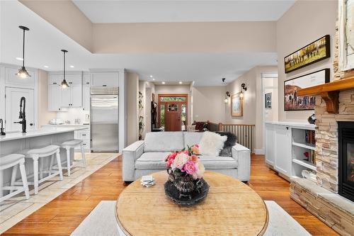 5100 Haynes Road, Vernon, BC - Indoor Photo Showing Living Room With Fireplace