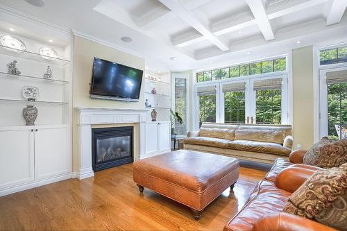 Salle familiale - 4 Rue Edgewood, Dollard-Des-Ormeaux, QC - Indoor Photo Showing Living Room With Fireplace