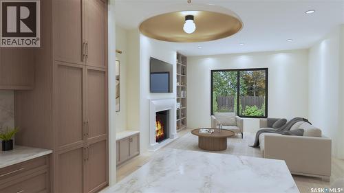 709 Lansdowne Avenue, Saskatoon, SK - Indoor With Fireplace