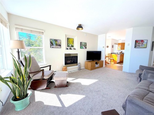 201-1216 Island Hwy South, Campbell River, BC - Indoor Photo Showing Living Room With Fireplace